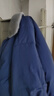 茵曼撞色毛領(lǐng)飛行夾克羽絨服2025冬女裝新款捏褶面包服 星空藍 M 曬單實(shí)拍圖