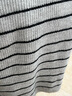 百圖betu女裝冬季新款毛衣復古感燈籠袖色織條紋寬松毛衫2411T42 灰色 M 曬單實(shí)拍圖