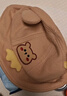 嬰兒帽子春秋冬季遮陽(yáng)漁夫帽男女寶寶時(shí)尚百搭毛呢盆帽可愛(ài)超萌潮 小熊盆帽-米色 1-3歲（48-52cm） 曬單實(shí)拍圖