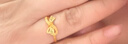 六福珠寶 黃金戒指蝴蝶結光影金實(shí)心足金新年禮物女 計價(jià) 14號-約1.77克 曬單實(shí)拍圖
