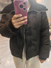 香影黑色輕薄羽絨服女2025冬季新款90白鴨絨針織拼接大翻領(lǐng)短外套 黑色 L 165/88A/110-125斤 曬單實(shí)拍圖