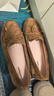 暇步士（Hush Puppies）【商場(chǎng)同款】女士樂(lè )福鞋25新款懶人一腳蹬休閑鞋通勤平底鞋 茶褐色 39 曬單實(shí)拍圖