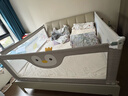 丸丫床圍欄嬰兒圍欄床上床護欄兒童護欄床寶寶防摔防護欄免打釘 三面 灰帝企1.8*1+灰冰川2.0*2_免打釘 曬單實(shí)拍圖