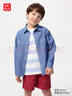 優(yōu)衣庫童裝男童女童休閑襯衫/長(cháng)袖襯衣外套26春夏新款484842 66 藍色 110 曬單實(shí)拍圖