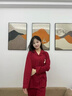 倩升情侶款紅色本命年長(cháng)袖睡衣男女2026新款春秋季可愛(ài)卡通小狗家居服 80046AH 可愛(ài)小狗 女款 M 曬單實(shí)拍圖