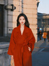 GARNUO紅色雙面羊毛大衣女春秋冬結婚訂婚禮服新娘敬酒服小個(gè)子毛呢外套 紅色 S 【85-110斤】 曬單實(shí)拍圖