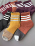 南極人襪子女士襪子毛圈加絨加厚舒適透氣保暖襪秋冬季條紋中筒襪10雙 曬單實(shí)拍圖