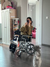 恒倍舒手動(dòng)輪椅輕便折疊腳踏手推車(chē)老人便攜式家用旅行代步車(chē)HZB-01G 輕便折疊小輪款（僅10KG） 曬單實(shí)拍圖