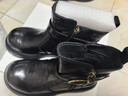 百麗（Belle）潮酷皮帶扣牛皮時(shí)裝靴女冬季新款商場(chǎng)同款厚底短靴F2P1DDZ5 黑色-單里 37 曬單實(shí)拍圖
