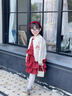 班喜迪女童連衣裙春裝2026新款洋氣寶寶公主裙周歲禮服開(kāi)衫套裝兒童裙子 紅色 100 曬單實(shí)拍圖