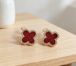 伊燦酒紅色水鉆絲絨四葉草耳釘女設計高級感耳環(huán)2025新款爆款氣質(zhì)耳飾 酒紅色水鉆絲絨四葉草耳釘 曬單實(shí)拍圖