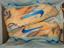 耐克刺客系列姆巴佩男女FG足球鞋春季NIKE VAPOR 16 ELITE FQ8683 801淺甜瓜橙/孔雀藍/伊格魯藍 43 曬單實(shí)拍圖