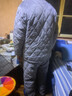 貓人（MiiOW）男士睡衣男款冬季棉襖三層夾棉加絨加厚中老年爸爸大碼肥仔家居服 套裝【灰色】 5XL 【建議體重215-245斤】 曬單實(shí)拍圖