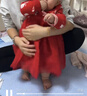 巴拉巴拉童裝嬰兒連衣裙寶寶公主裙網(wǎng)紗裙假兩件拼接甜美喜慶年服 紅白色調00461 90 曬單實(shí)拍圖