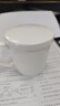 景順景德鎮瓷杯骨瓷簡(jiǎn)約陶瓷杯子茶杯純白色水杯定制LOGO牛奶杯咖啡杯 平蓋杯（350ml） 曬單實(shí)拍圖