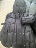 玖姿（JUZUI）商場(chǎng)同款通勤連帽收腰鴨絨長(cháng)羽絨女24冬款JWED03101 素黑 L 曬單實(shí)拍圖