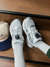 卡帕（Kappa）兒童運動(dòng)鞋男童減震跑步鞋2026春季新款青少年大童旋鈕扣輕便跑鞋 銀色/經(jīng)典白 34 曬單實(shí)拍圖