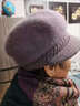 途尊中老年人帽子女秋冬天保暖兔毛毛線(xiàn)貝雷帽時(shí)尚洋氣媽媽奶奶帽子 香芋色【只有帽子】 曬單實(shí)拍圖