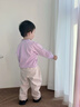 漢童嬰兒外套春秋季純棉薄款男女寶寶開(kāi)衫上衣服一歲小月齡嬰幼兒春裝 紫色 100 曬單實(shí)拍圖