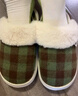 樸西冬季男士格紋復古保暖居家厚底棉拖鞋室內靜音 孔雀綠 42-43 曬單實(shí)拍圖