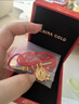 中國黃金（CHINA GOLD）黃金福字金鎖項鏈足金長(cháng)命鎖吊墜嬰情人節生日情人節禮物送女朋友 長(cháng)命鎖項鏈 約1g-配紅繩 曬單實(shí)拍圖