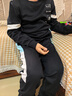 鴻星爾克（ERKE）童裝男女童長(cháng)袖套裝兒童秋冬保暖衛衣套裝正黑150 曬單實(shí)拍圖