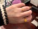 周六福（ZLF） 黃金戒指女款5G足金碎碎冰幸運四葉草指環(huán)   計價(jià) 12號-0.94g 曬單實(shí)拍圖