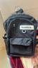 回力雙肩包男士2025新款百搭大容量大學(xué)生背包女生簡(jiǎn)約初中生高中書(shū)包 黑色【帶棋盤(pán)熊掛件】 曬單實(shí)拍圖