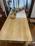源氏木語(yǔ)全實(shí)木大板桌餐廳餐桌大尺寸工作臺橡木原木風(fēng)吃飯桌子 【17】橡木原木色2.2米大板桌 曬單實(shí)拍圖