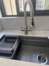 九牧（JOMOO）不銹鋼魔法師廚房水槽大單槽洗菜盆飛雨瀑布槽78*48抽拉龍頭06388 曬單實(shí)拍圖