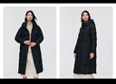 波司登（BOSIDENG）羽絨服鵝絨女長(cháng)款連帽新國標90絨商場(chǎng)同款寬松休閑外套 黑色8056 XL 175/96A 體重約130-140斤 曬單實(shí)拍圖