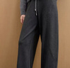 三彩2025冬季新款慵懶休閑長(cháng)褲抽繩松緊高腰直筒褲垂感顯瘦M 深邃灰 XL 170/76A 170/76A 曬單實(shí)拍圖