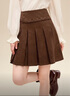 百圖（betu）女裝2025年冬季新款半身裙高級感麂皮百褶短裙撞釘裙子女2511T62 曬單實(shí)拍圖