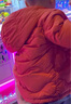 巴拉巴拉兒童羽絨服女童男童2025年冬季寶寶輕薄保暖外套上衣萌趣男寶女寶 紅色小熊仔61003-白鴨絨 100 (充絨量32g) 曬單實(shí)拍圖