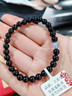 玉有情【五行補水】天然水晶手鏈男女款黑曜石海藍寶招財手串送男友女友 曬單實(shí)拍圖