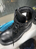 馬登男鞋厚底增高工裝靴高幫德比鞋英倫風(fēng)馬丁靴子黑色皮鞋子 黑色   38 (240mm) 曬單實(shí)拍圖