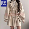 羅蒙（ROMON）2025毛呢外套女中長(cháng)款秋冬季新款氣質(zhì)赫本風(fēng)寬松呢子大衣 杏色（商城質(zhì)量） M 曬單實(shí)拍圖