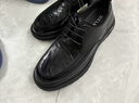 百麗通勤商務(wù)皮鞋2025男牛皮褶皺增高休閑鞋A1373AM4 黑色2  42 曬單實(shí)拍圖
