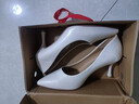 dusto大東淺口鞋女鞋春季新款簡(jiǎn)約細跟高跟套腳C0803 米色 37 曬單實(shí)拍圖