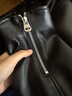 UR冬季新款女裝潮流摩登機車(chē)皮質(zhì)短款外套UWG150140 黑色 S 曬單實(shí)拍圖