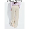 UR2025秋季新款女裝休閑簡(jiǎn)約基礎百搭松緊腰闊腿褲UYB650003 淺卡其 M 曬單實(shí)拍圖