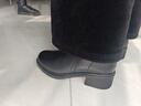 紅蜻蜓品牌靴子女士牛皮短筒女靴加絨保暖顯瘦瘦靴女軟皮靴 WTC434401C 曬單實(shí)拍圖