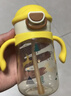 NEVS寶寶吸管杯嬰兒學(xué)飲杯6個(gè)月以上兒童ppsu水杯帶手柄350ml-蒙格黃 曬單實(shí)拍圖