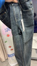 森馬（Semir）牛仔褲男士春季直筒長(cháng)褲竹節肌理輕復古做舊褲子103125124106A 曬單實(shí)拍圖