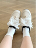 MIO米奧蕾絲德訓鞋2026春季新款薄底珍珠單鞋運動(dòng)鞋芭蕾皮鞋女鞋 米白色 35 (225mm) 曬單實(shí)拍圖