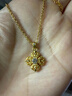 老鋪黃金古法手工足金項鏈 · 十字金剛杵（1號）鉆飾吊墜（金鏈款） 小號鎖骨鏈款金重約8.39g 曬單實(shí)拍圖