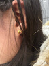 曼卡龍牛角包黃金耳飾 足金耳釘一對女 小巧精致百搭通勤 禮物0.93g 曬單實(shí)拍圖