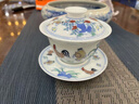 紅英陶瓷景德鎮仿明成化斗彩雞缸杯蓋碗三才泡茶碗套裝家用功夫茶具杯器禮 仿古成化斗彩雞缸蓋碗（禮盒裝） 曬單實(shí)拍圖