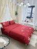Lady Laura富安娜出品100Pro長(cháng)絨棉純棉四件套全棉被套床單本命年床上用品 馬上暴富-紅色【贈送馬年抱枕一個(gè)】 床單款 1.5m四件套 曬單實(shí)拍圖