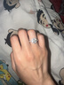 珍尚銀中國黃金小方糖戒指求婚鉆戒女款1一克拉莫桑鉆戒指送女朋友S925 曬單實(shí)拍圖